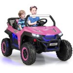 Costway voiture electrique enfant 12v / 7ah 2 - 4 km / h 2 place tlcommande 24g pour 3 - 8 ans mp3 ...