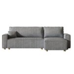 Canapé convertible dangle - cosy - concept usine - 4 places - velours - couleur gris clair - contemporain ... Canapé convertible dangle - cosy - concept usine - 4 places - velours - couleur gris clair - contemporain ...