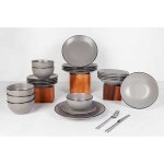 Cosy & trendy service de table speckle grey 24 pi�ces 6 personnes