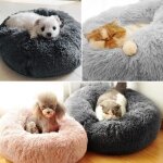 Couchage panier chien chat corbeille coussin rond hiver chaud en peluche lit animal - rose50cm Couchage panier chien chat corbeille coussin rond hiver chaud en peluche lit animal - rose50cm
