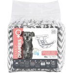Couches pour chien - m pets - diapers - femelle m x10 - tour de taille 30 - 42, 5 cm - 4 - 10 kg - indicateur ...