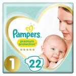 Couches pampers new baby taille 1 (2 - 5 kg) - pack small (x22 couches) - pampers premium protection ...