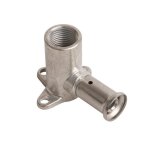 Coude applique en laiton � sertir pour tube multicouche - henco - d. 16 - femelle - �26