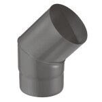 Coude pour vacuation des fumes - joncoux - 45 - mail noir mat - 180 mm - acier 07 mm