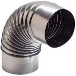 Coude de raccordement plisse 90° Ø 139 mm diametre pour conduit tubage poele et cheminee Coude de raccordement plisse 90° Ø 139 mm diametre pour conduit tubage poele et cheminee