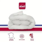 Couette anti - acariens - 220 x 240 cm - chaude - 400 g / m� 2 personnes - blanc - abeil