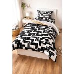 Couette chaude microfibre imprim�e g�om�trique 140 x 200 cm - 1 personne - 500 g / m� - mortreux