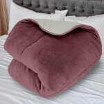 Couette doublée polaire microfibre 220x240 cm bicolore vieux rose et ivoire par soleil docre Couette doublée polaire microfibre 220x240 cm bicolore vieux rose et ivoire par soleil docre