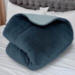 Couette doublée polaire microfibre 240x260 cm bicolore bleu ciel et marine par soleil docre Couette doublée polaire microfibre 240x260 cm bicolore bleu ciel et marine par soleil docre