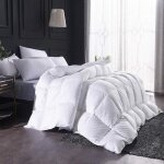 Couette en duvet doie blanche l&h - king size 220x240cm - 15 tog - 100% coton - anti - acariens et anti ...