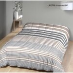 Couette l�g�re imprim�e bayad�re / lignes taupe - 1 personne 140 x 200 - sp�cial �t� - mortreux