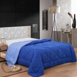 Couette - herzberg - hg2420bco - blue - 240x200cm - microfibre - bicolore bleu