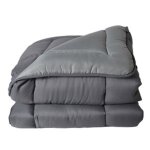 Couette chaude microfibre bicolore 400 gr / m2 gris perle 140x200 cm