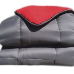 Couette chaude microfibre bicolore 400 gr / m2 gris anthracite 200x200 cm