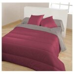Alpes blanc - couette r�versible microfibre 220x240cm bourgogne - poivre