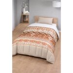 Couette - mortreux - 1 personne 140x200 - l�g�re 250 g / m� - microfibre - ethnic beige