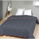 Couette - mortreux - gris anthracite - 240x260 cm - l�g�re - fibre creuse silicon�e