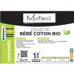 Couette tempre bb coton bio - 80 x 120 - mi saison - mortreux