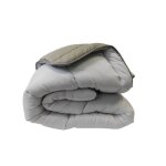 Couette temp�r�e bicolore gris perle / ficelle - 2 personnes - mi saison - mortreux