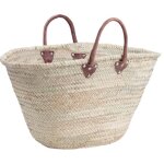 Couffin palmier naturel poignee cuir l60