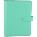 Couleur a5 - vert classeur a5 en cuir pu � 6 anneaux couverture de reliure pour papier de remplissage ...
