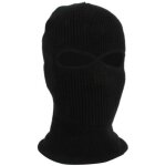 Couleur noir cagoule dhiver à 2 trous masque facial de cyclisme casquette complète tricot protection ... Couleur noir cagoule dhiver à 2 trous masque facial de cyclisme casquette complète tricot protection ...