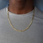 Couleur or taille 24 pouces (60 cm) collier en chane figaro pour hommes et femmes long classique en ...