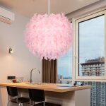 Count lustre suspension en plume luminaire moderne lustre abat - jour en plumes rose lampe suspension ...