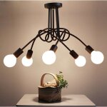 Count plafonnier vintage industriel suspension luminaire - lustre  5 ampoules metal e27 - rtro vintage ...