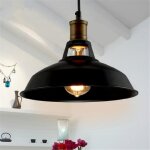 Count - r�tro lustre suspension industrielle en m�tal tout noir - �27cm luminaire style industrielle ...
