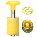 Coupe - ananas pour �plucher �vider et trancher le fruit acier inoxydable outil de cuisine sans effort ...