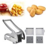Coupe frites - bron coucke - inox - 2 grilles - 9x9 mm et 12x12 mm - ventouse et poussoir