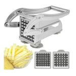 Coupe frites - acier inoxydable - 2 lames de rechange - antidrapant - outils de cuisine professionnel ...
