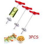 Coupe - frites - spirale twister - acier inoxydable - rouge et argent - 3 pi�ces - multifonctionnel