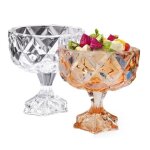 Coupes à glace - maison - 2 coupes en verre 280ml - transparent et ambre - multi - usages - design moderne ... Coupes à glace - maison - 2 coupes en verre 280ml - transparent et ambre - multi - usages - design moderne ...