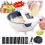 Coupe - l�gumes 11 en 1 r�pes r�glables � plusieurs lames trancheuse � fromage julienne de l�gumes avec ...