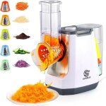 Coupe - l�gumes �lectrique 5 - en - 1 mandoline avec 5 lames tambour interchangeables r�pe � fromage ...