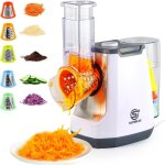 Coupe - l�gumes �lectrique 5 - en - 1 - zuuko - 5 lames tambour interchangeables - r�pe � fromage - 9x75 ...