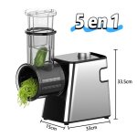 Coupe - l�gumes �lectrique avec 5 lames - r�pe �lectrique 5 en 1 - tranches fines tranche �paisses r�page ...