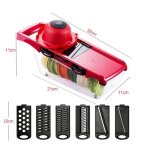 Coupe - l�gumes manuel mandoline 6 lames trancheuse fruits et l�gumes