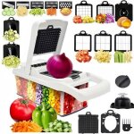 Coupe legumes multifonctions et mandoline - 22 en 1 trancheur ou d�coupe cube fruits - rapeuse legume ...
