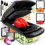 Coupe legumes ultifonction et spiraliseur - d�coupe en cube - hachoir anuel pour oignons carottes pro ...