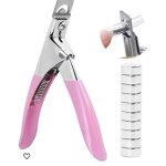 Coupe - ongles avec aimants de 10 tailles outil de soin des ongles pour salon ou domicile (rose)