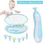 Coupe - ongles lectrique 6 en 1 pour bb et adulte avec lumire led - delaman