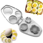 Coupe - ?ufs - acier inoxydable - 3 disques de coupe - multifonctionnel - trancher oeufs et aubergines ...