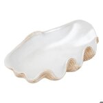 Coupelle oceane r�sine blanc chaud l 36cm - atmosphera cr�ateur dint�rieur