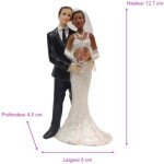 Figurine de mariage - unique - couple maris mixte - femme noire et homme blanc - 127 cm - rsine