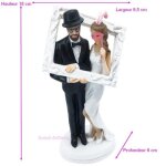 Figurines de mariage - unique - couple maris - rsine - photobooth - 18 cm