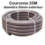 Couronne 25m tuyau piscine pvc pression souple semi - rigide � coller diam�tre 50mm gris 5cm