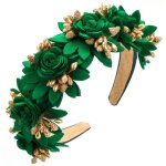 Couronne florale boh�me - ulisem - bandeau cheveux - vert - accessoire mari�e - vigne naturelle